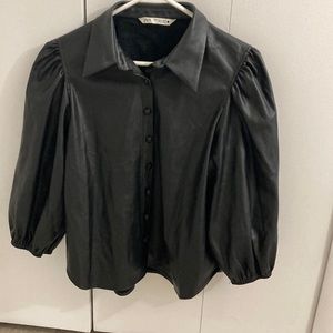 NWOT Zara foux leather jacket